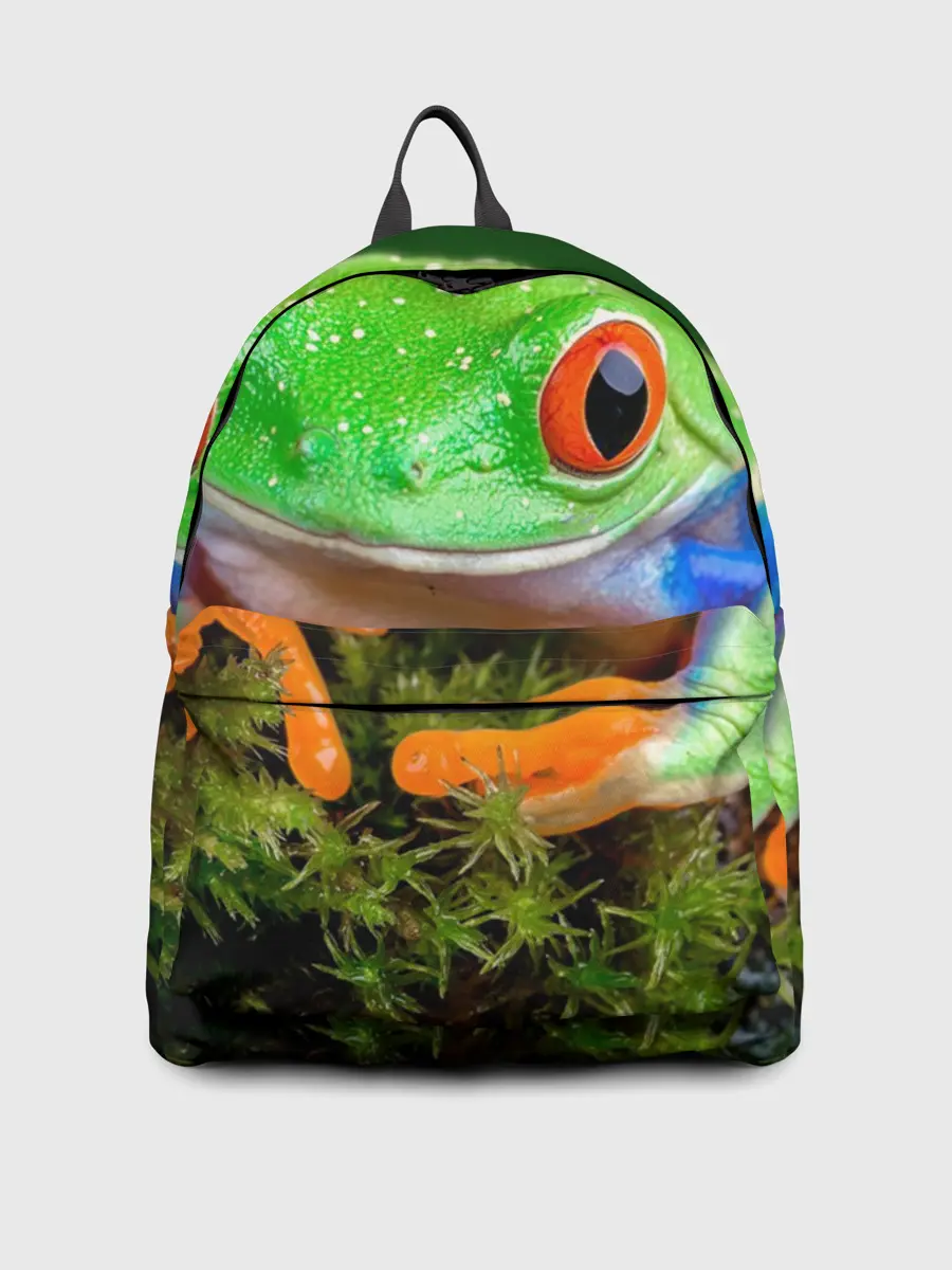 Рюкзак джинсовый / Тропическая лягушка