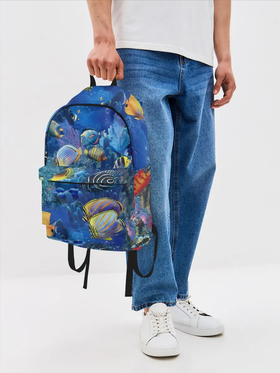 Рюкзак джинсовый / Коралловые рыбки