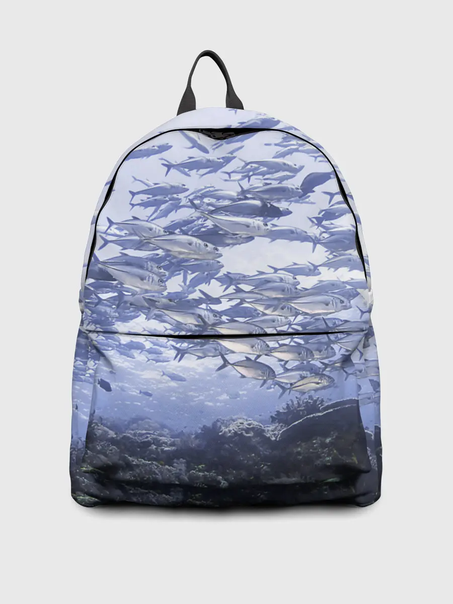 Рюкзак джинсовый / Косяк рыбы