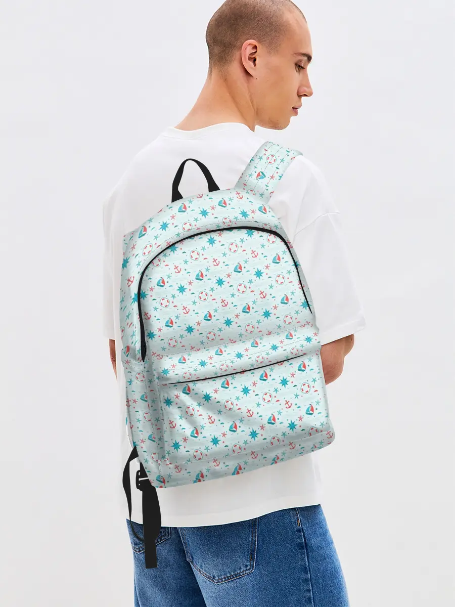 Рюкзак джинсовый / Морской узор