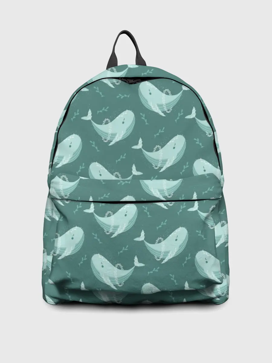 Рюкзак джинсовый / Киты