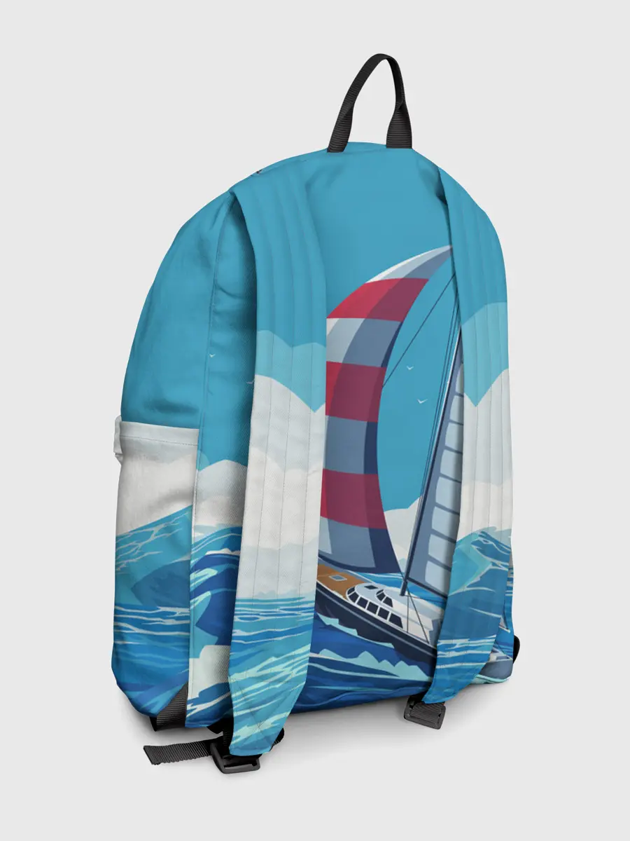 Рюкзак джинсовый / ПАРУСНИК В МОРЕ | ЛЮБЛЮ МОРЕ