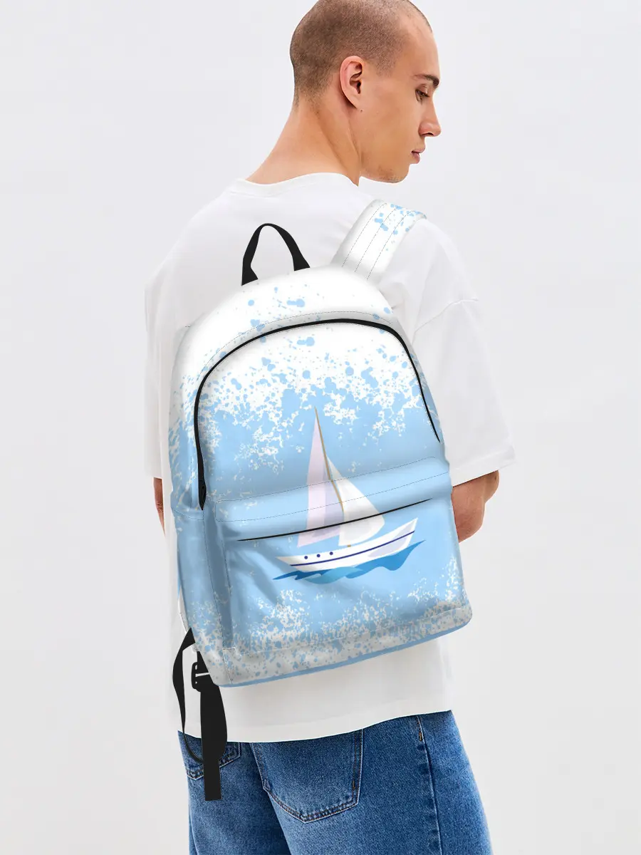 Рюкзак джинсовый / ОДИНОКАЯ ЛОДКА | SAILBOAT