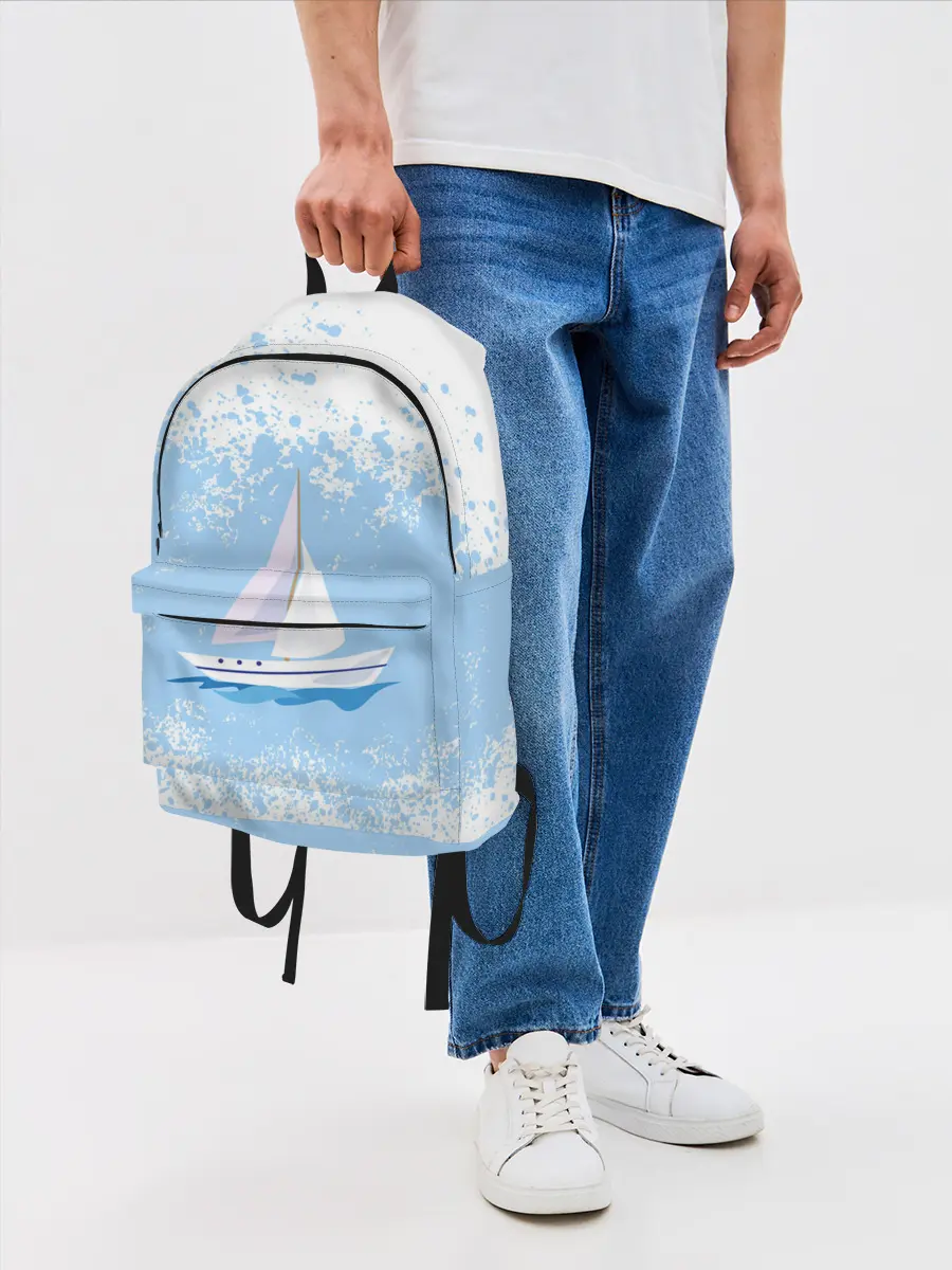 Рюкзак джинсовый / ОДИНОКАЯ ЛОДКА | SAILBOAT