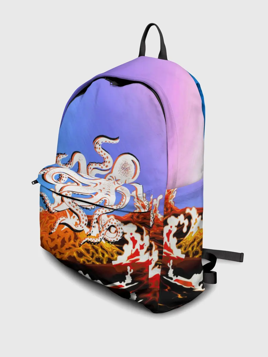 Рюкзак джинсовый / Осьминог в Лаве | Градиент