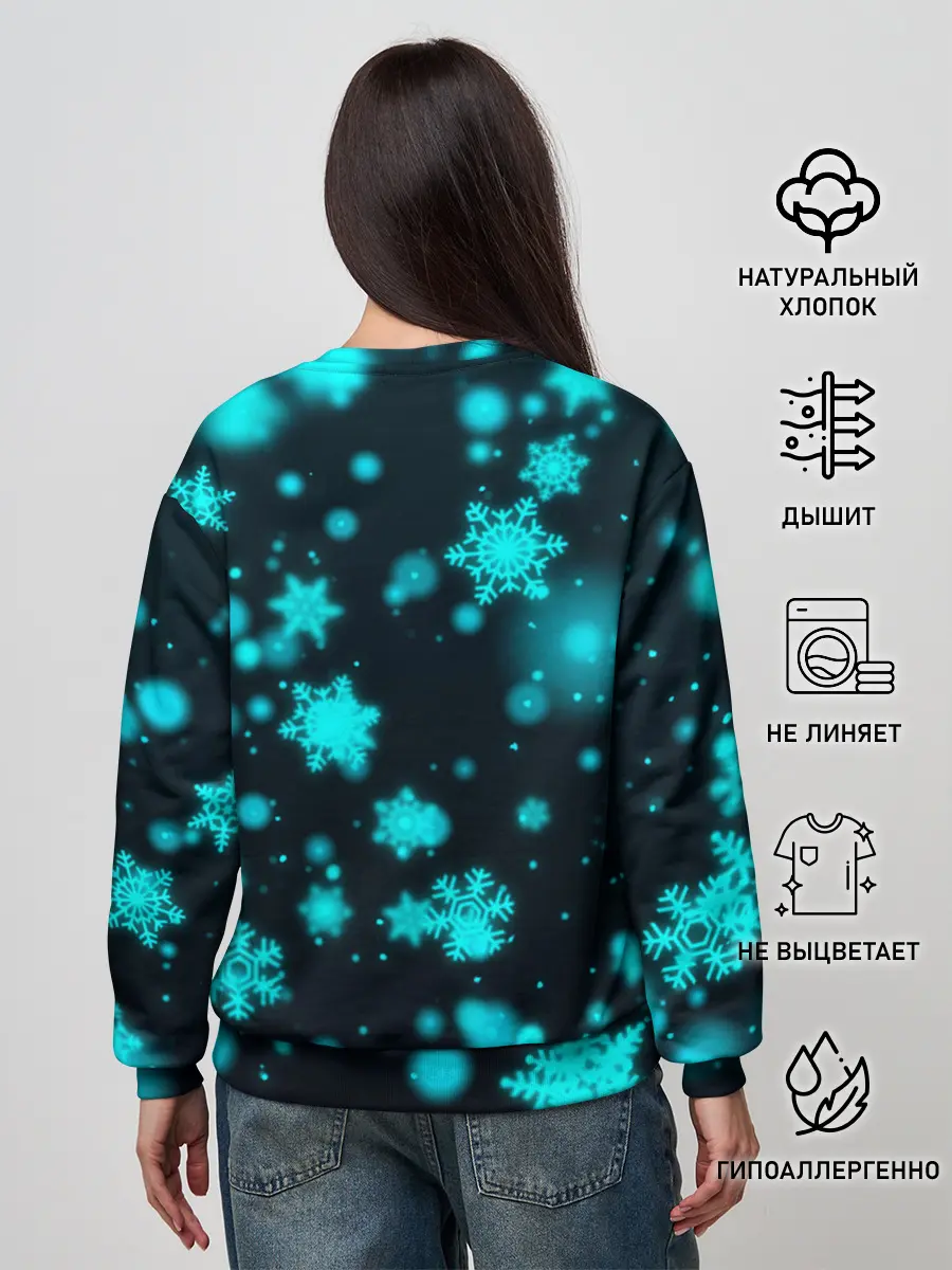 Женский свитшот / Новогодний пингвин