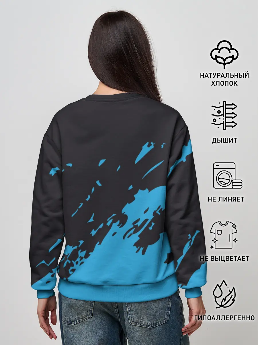 Женский свитшот / One Piece синий всплеск