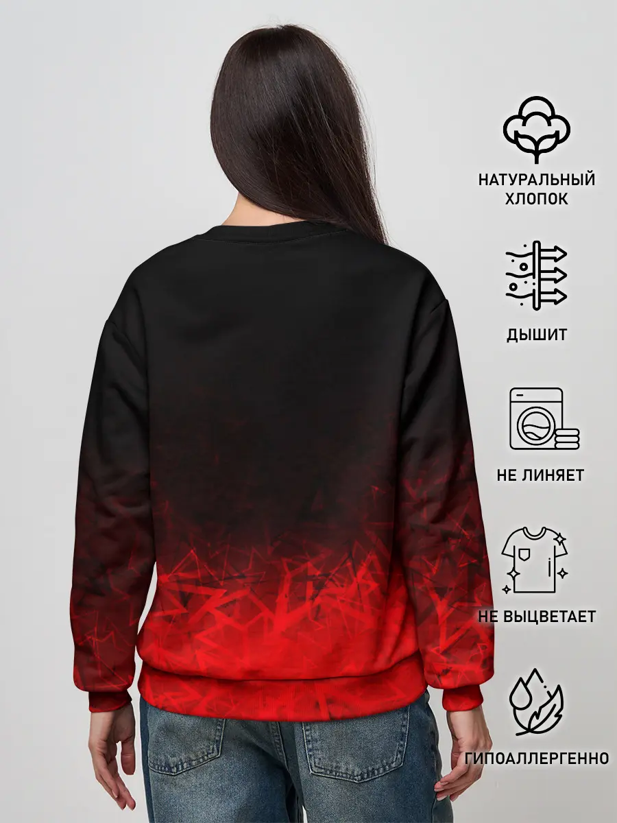 Женский свитшот / КРАСНО-ЧЕРНЫЙ ГРАДИЕНТ