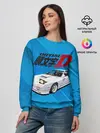 Женский свитшот / Initial D машина на голубом фоне