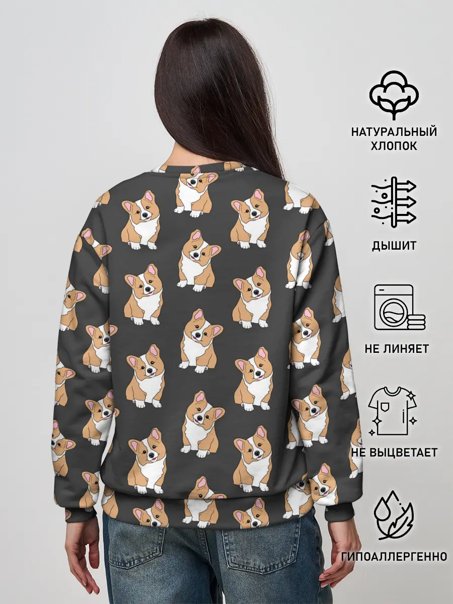 Женский свитшот / Корги малыши