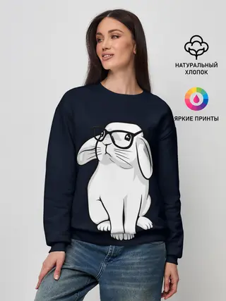 Женский свитшот / Кролик Хипстер