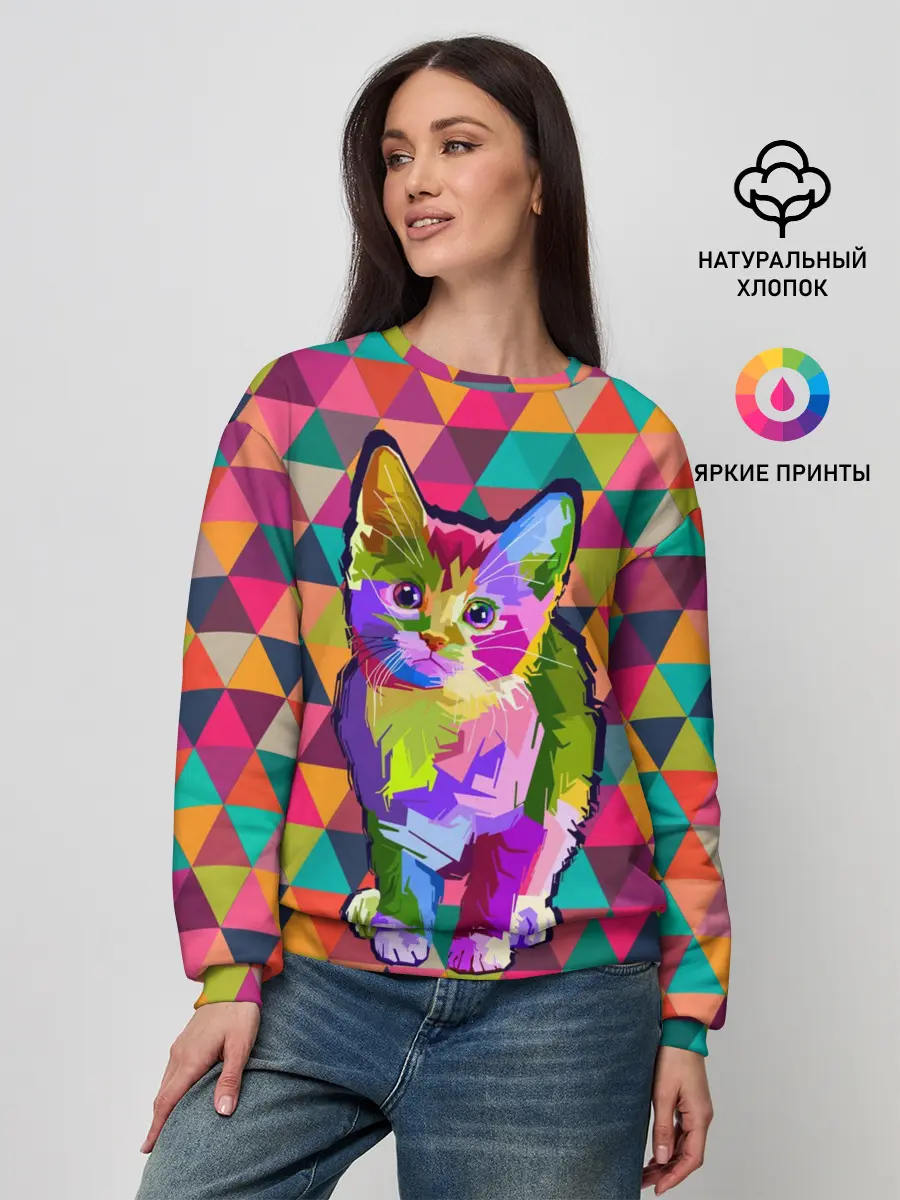 Женский свитшот / Котик