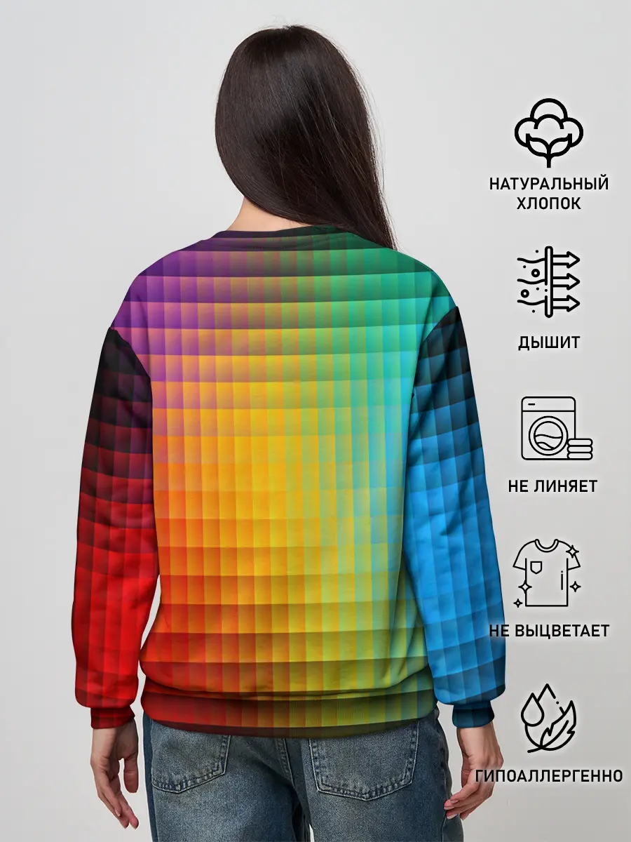 Женский свитшот / Разноцветные пиксели