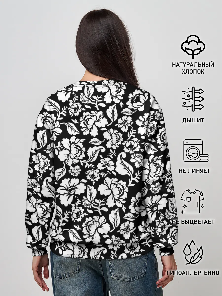 Женский свитшот / White flowers