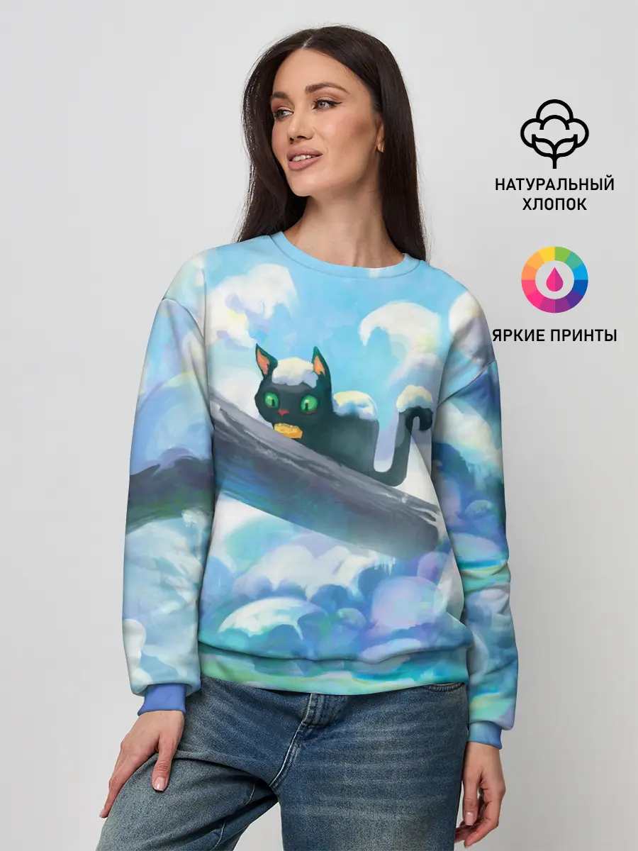 Женский свитшот / Снежный котенок