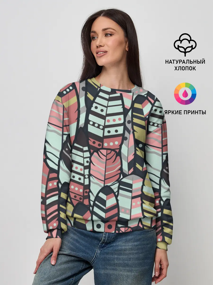 Женский свитшот / Индейские перья