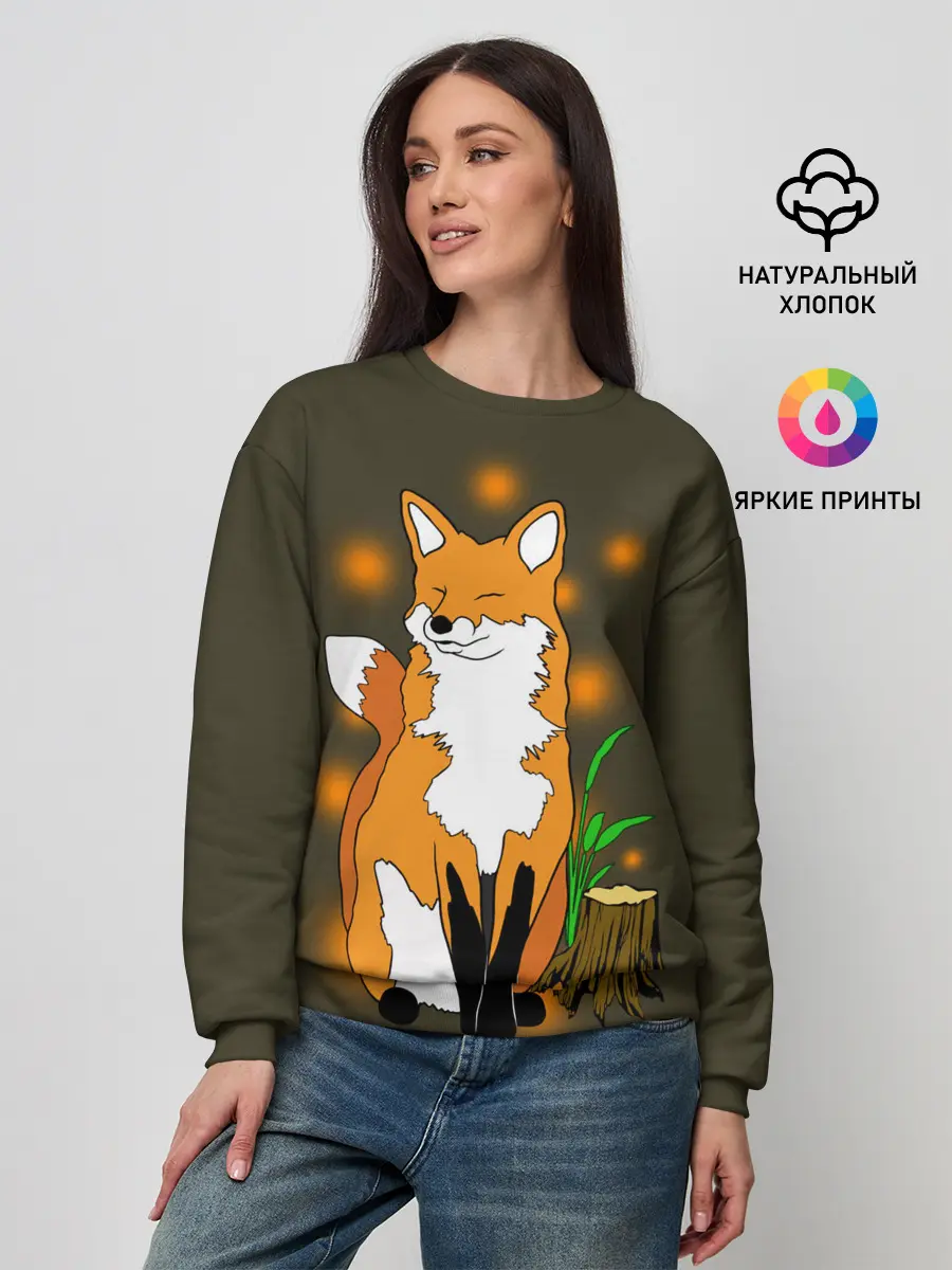 Женский свитшот / Лиса в лесу