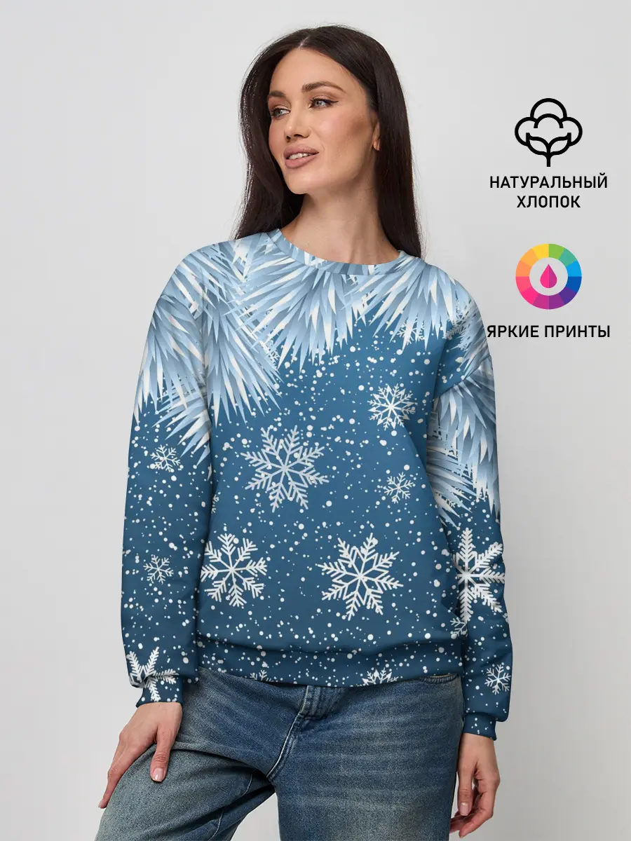 Женский свитшот / Снежное Настроенние