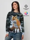 Женский свитшот / Лиса в зимнем лесу