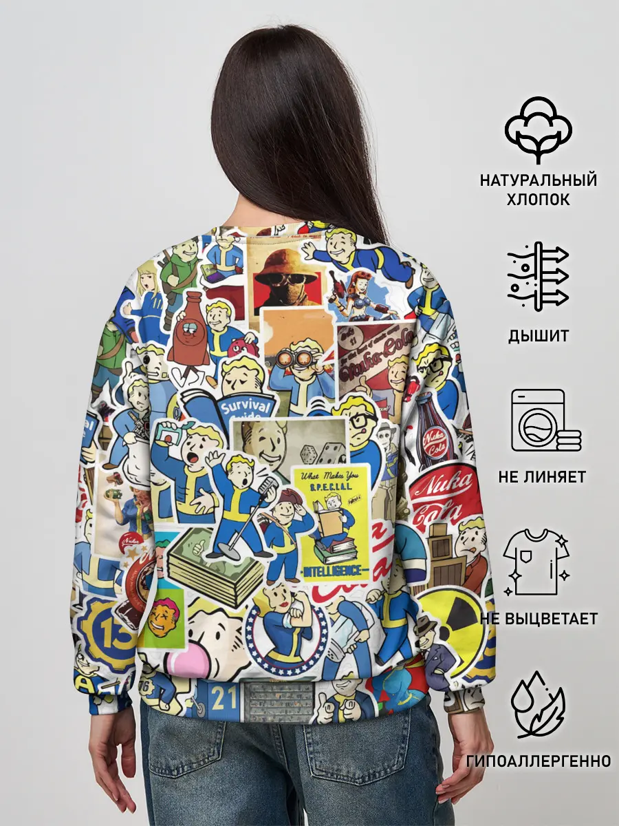 Женский свитшот / FALLOUT STICKER BOMBING