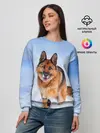 Женский свитшот / Овчарка и снег