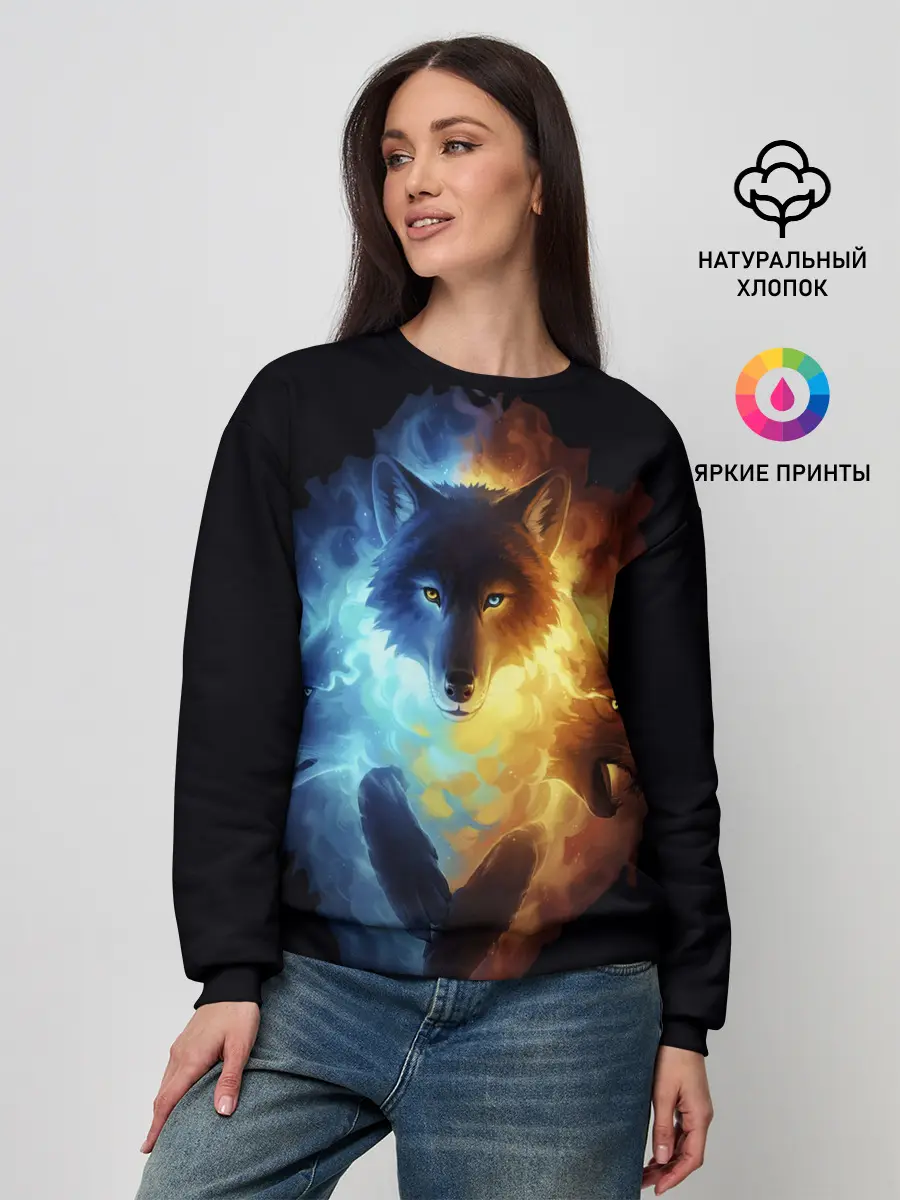 Женский свитшот / Волки в огне
