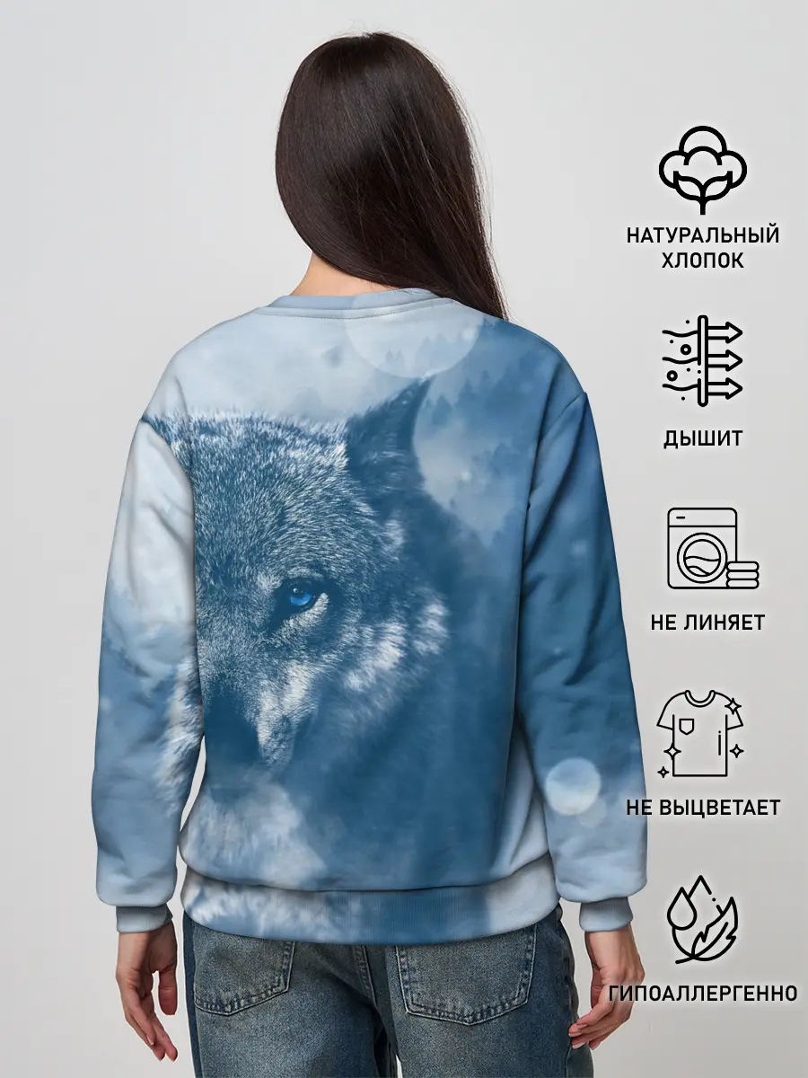Женский свитшот / Красивый волк