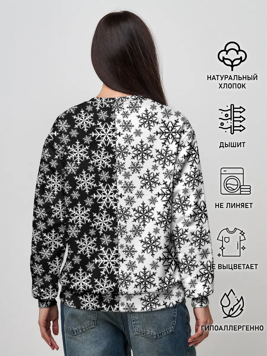Женский свитшот / Снежинки
