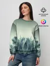 Женский свитшот / акварельный лес градиент