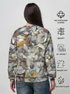 Женский свитшот / желто-серый каменный узор