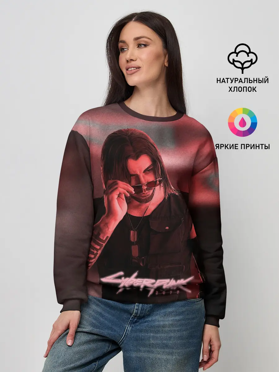 Женский свитшот / Johnny Silverhand Cyberpunk