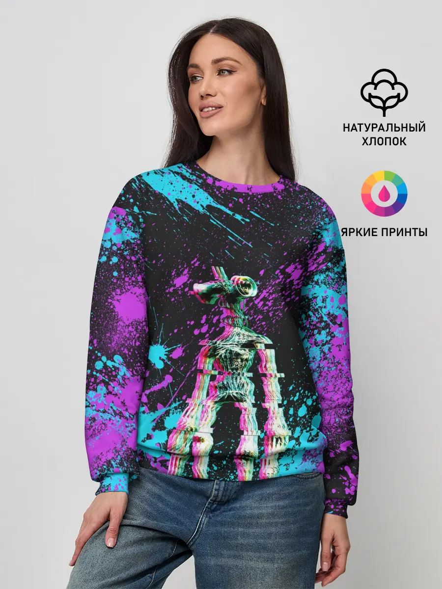 Женский свитшот / Siren Head - Ultra Glitch