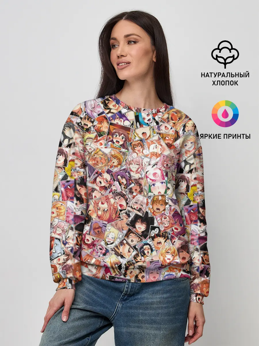 Женский свитшот / Яркий паттерн АХЕГАО