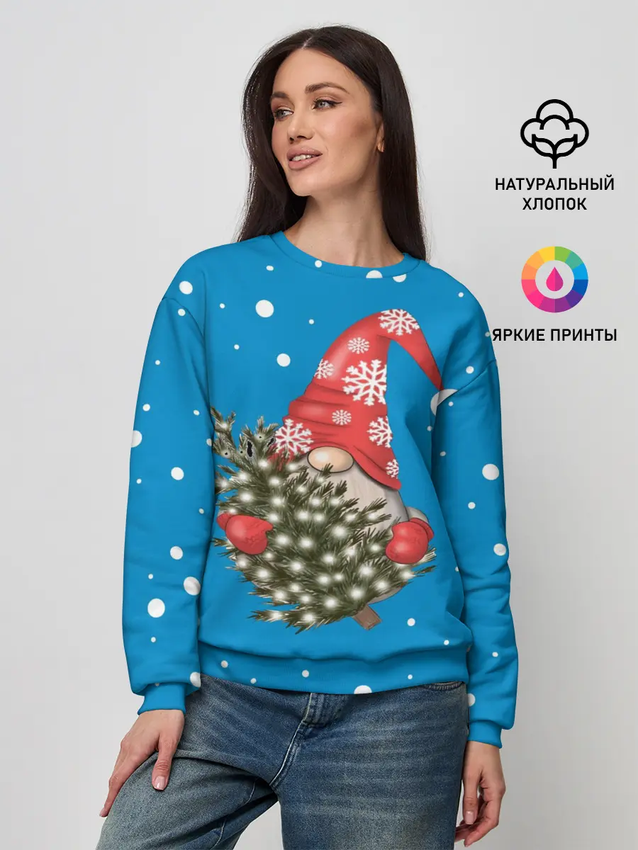 Женский свитшот / Новогодний гном