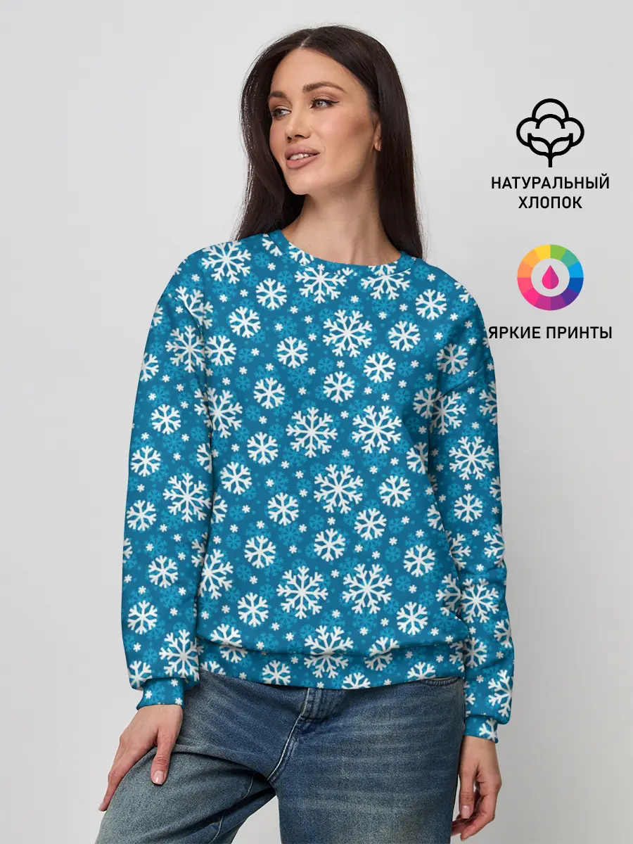Женский свитшот / Снежинки