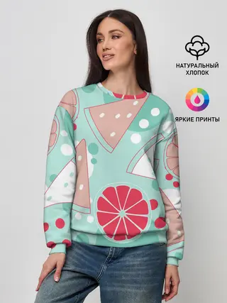Женский свитшот / Арбузно-цитрусовый узор