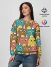 Женский свитшот / Разноцветные совы