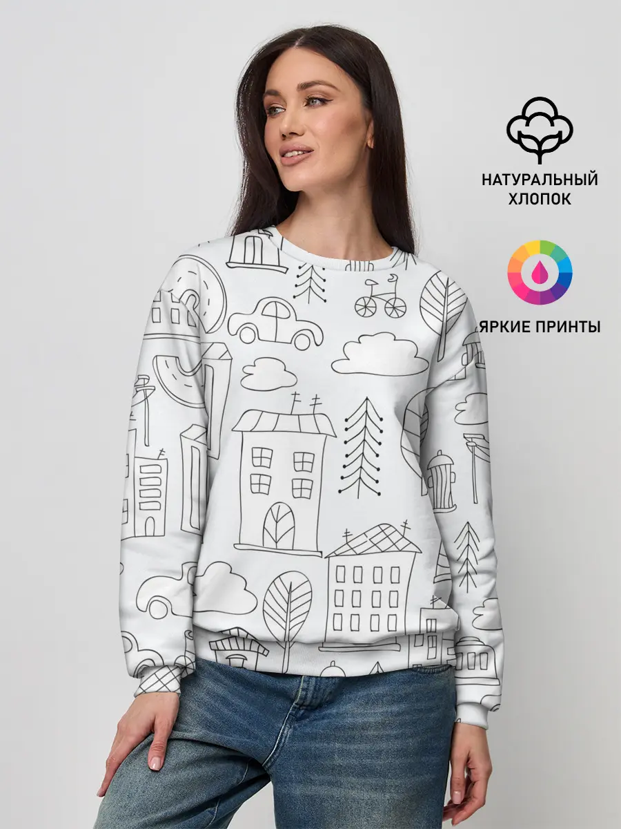 Женский свитшот / Нарисованный город