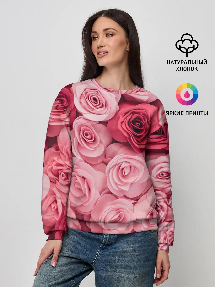 Женский свитшот / Розовые Розы