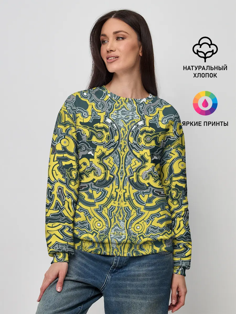 Женский свитшот / УЗОР , ФУТУРИЗМ,