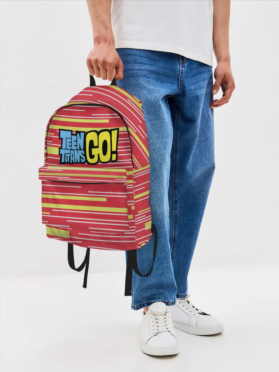 Рюкзак джинсовый / Логотип Юные титаны, вперед!