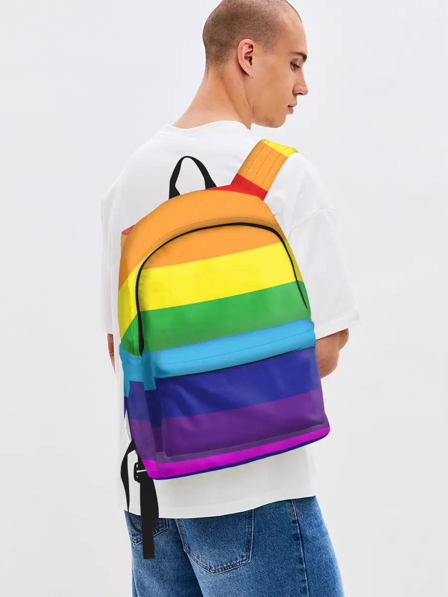 Рюкзак джинсовый / ЦВЕТНЫЕ ЛИНИИ