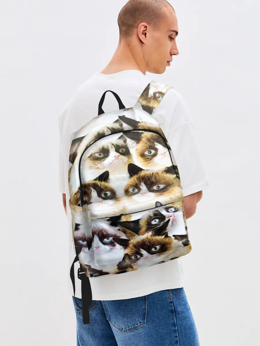 Рюкзак джинсовый / КОТ МЕМ