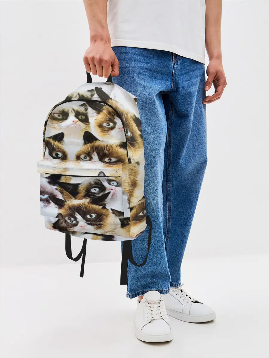Рюкзак джинсовый / КОТ МЕМ