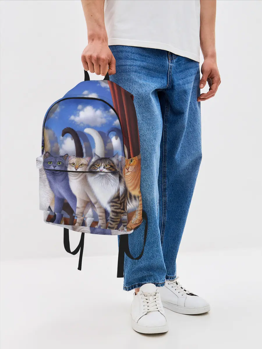 Рюкзак джинсовый / Коты