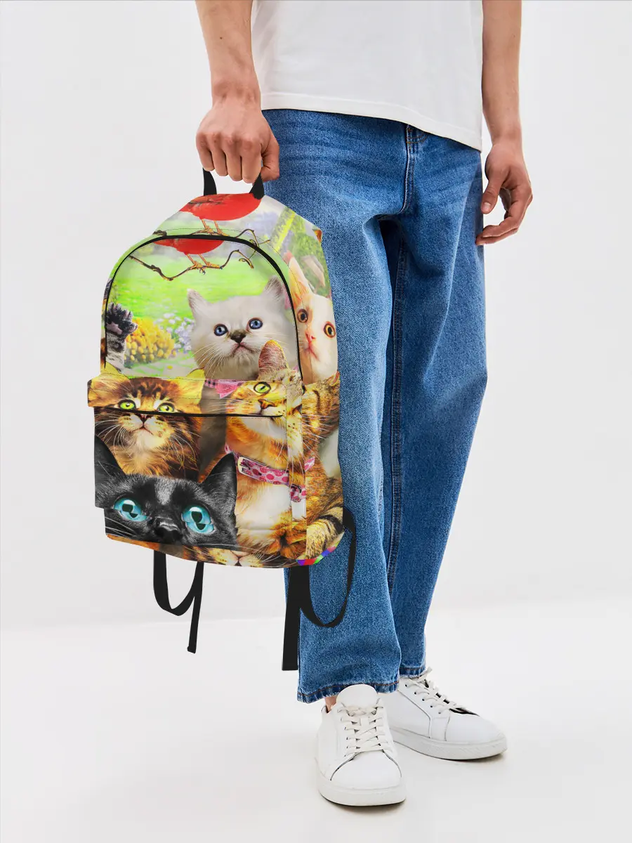 Рюкзак джинсовый / КОТЫ