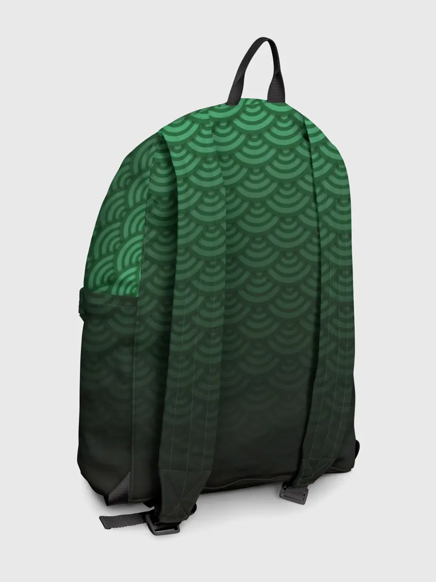 Рюкзак джинсовый / Узор зеленая чешуя дракон