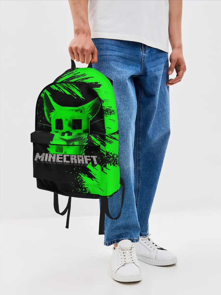 Рюкзак джинсовый / MINECRAFT CREEPER CAT