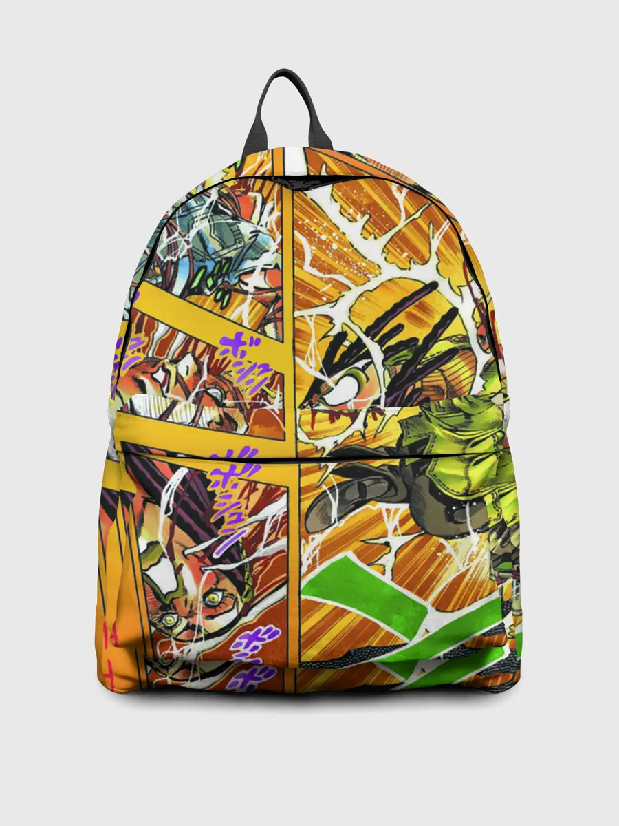 Рюкзак джинсовый / Оранжевый комикс JoJo