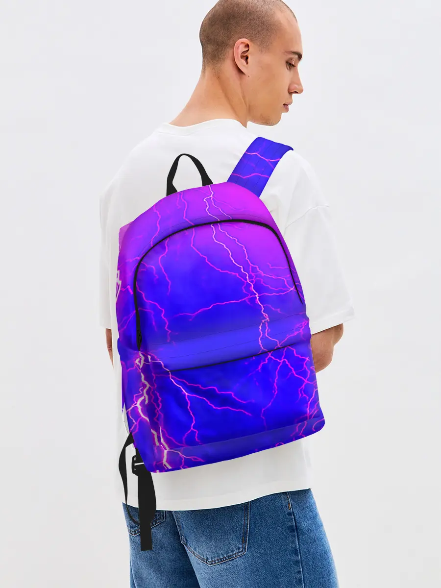 Рюкзак джинсовый / НЕОНОВАЯ МОЛНИЯ